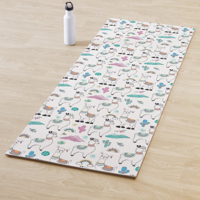 Cute Cartoon Llama Pattern Yoga Mat (In Situ)