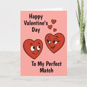 Cute Cartoon Love Hearts Valentine's Day Card