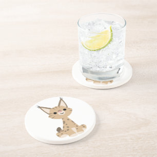 Cute Cartoon Lynx Coaster