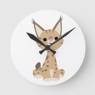 Cute Cartoon Lynx Wall Clock