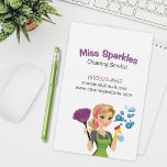 Cute Cartoon Maid Cleaning Service Flyer<br><div class="desc">Cute Cartoon Maid Cleaning Service Flyer.</div>
