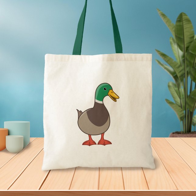 Cute Cartoon Mallard Duck Tote Bag (Creator Uploaded)