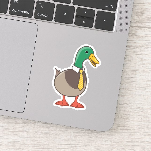 Cute Cartoon Mallard Duck with a Tie (Detail)