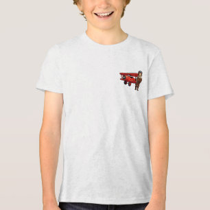 Cute Cartoon Mechanic with Red Car Illustration Tri-Blend Shirt