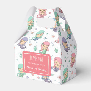Cute Cartoon Mermaid Pattern Favour Boxes