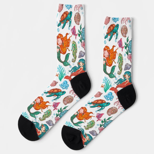 Cute cartoon mermaids socks (Left)