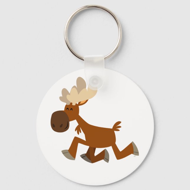 Cute Cartoon Merry Moose Keychain (Front)