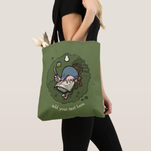 Cute Cartoon Mole Novelist Writing Book In Burrow Tote Bag
