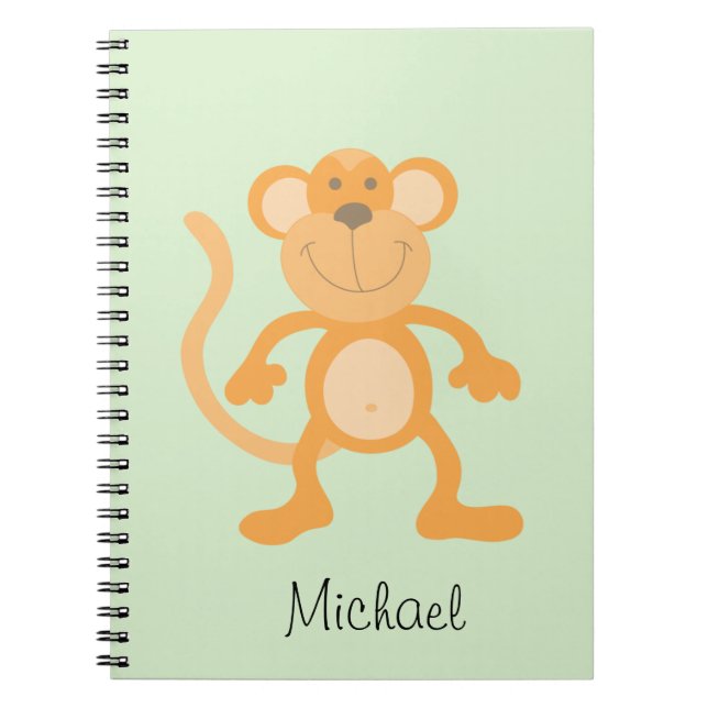 Cute Cartoon Monkey Notebook (Front)