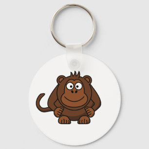 Cute Cartoon Monkey Template Key Ring