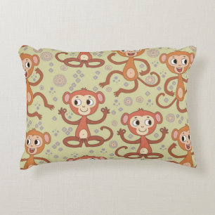 Cute Cartoon Monkeys Decorative Cushion