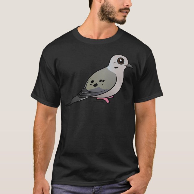 Cute Cartoon Mourning Dove Birdorable Bird T-Shirt (Front)