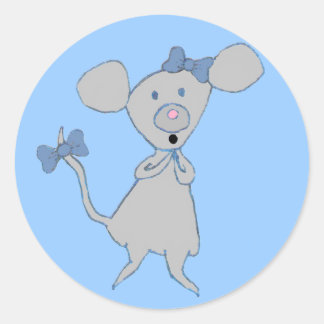 Cute Cartoon Mouse Classic Round Sticker
