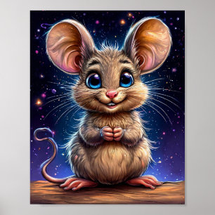 Cute Cartoon Mouse Poster