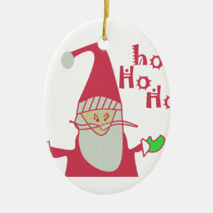 Cute Cartoon Mouse Santa Collection. Ceramic Tree Decoration