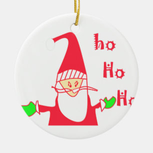 Cute Cartoon Mouse Santa Collection. Ceramic Tree Decoration
