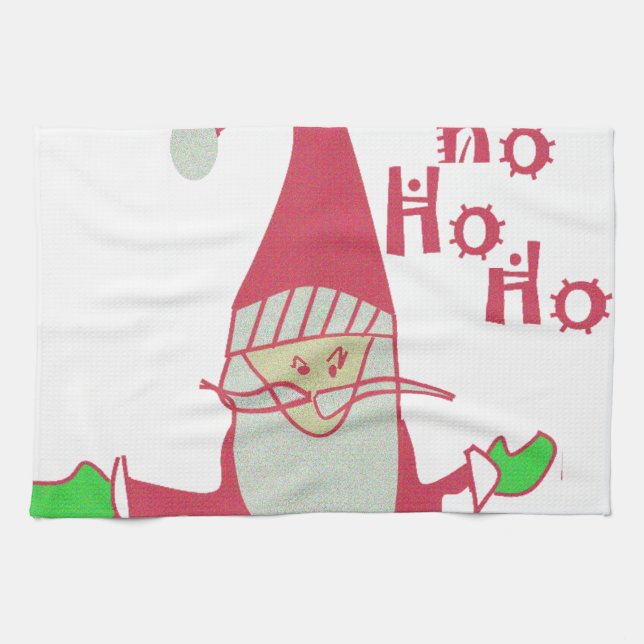 Cute Cartoon Mouse Santa Collection Tea Towel (Horizontal)