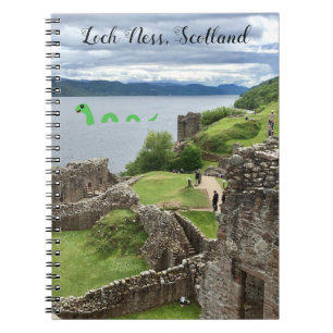 Cute Cartoon Nessie Loch Ness Monster, Scotland Notebook