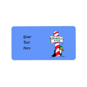 Cute Cartoon North Pole Penguin Label