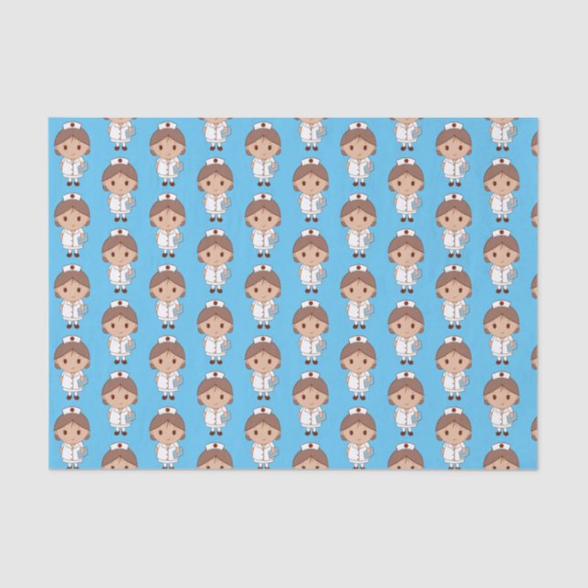 Cute Cartoon Nurse Pattern Tissue Paper (Front)