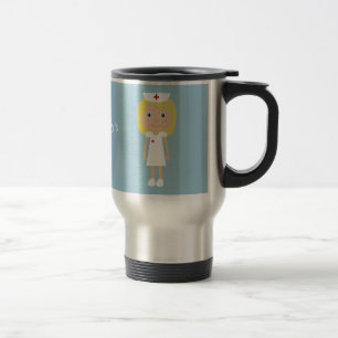 Cute Cartoon Nurse Personalised Travel Mug