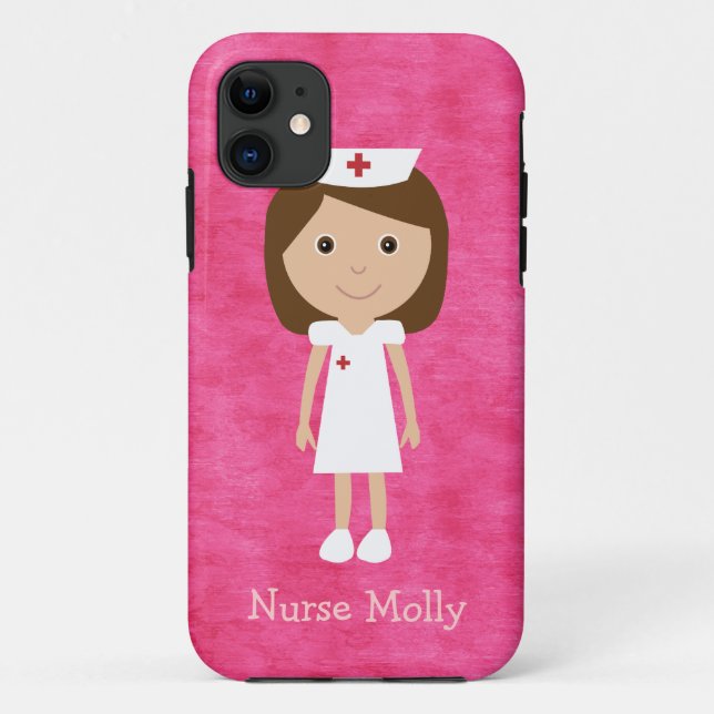 Cute Cartoon Nurse Pink Case-Mate iPhone Case (Back)