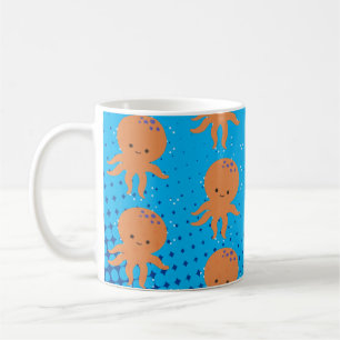 Cute Cartoon Octopus Blue Ocean Coffee Mug