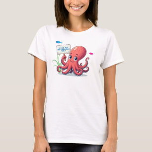 Cute, cartoon octopus with fish T-Shirt