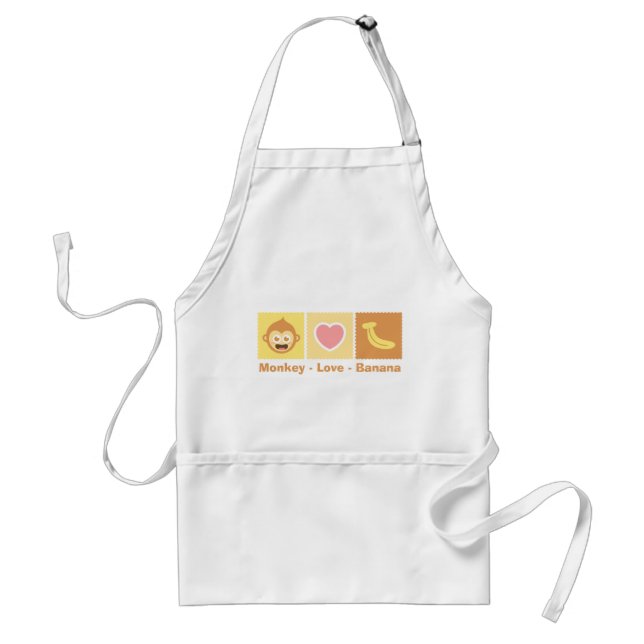 Cute Cartoon of Monkey - Love - Banana Standard Apron (Front)