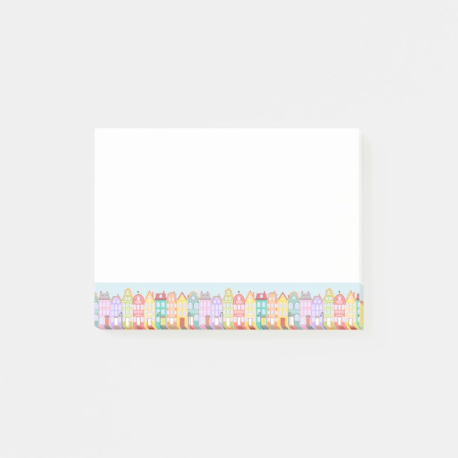 Cute Cartoon Old Town Post-it® Notes (Front)