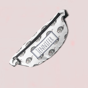 Cute Cartoon Opossum Pattern Name Bum Bags