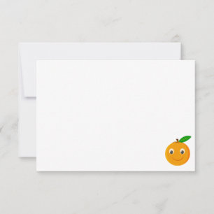 Cute Cartoon Orange Blank Card