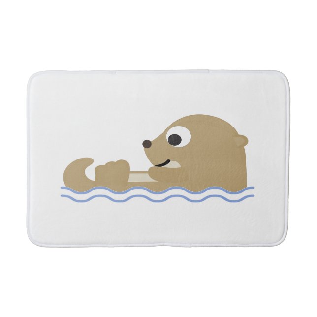 Cute Cartoon Otter Bath Mat (Front)