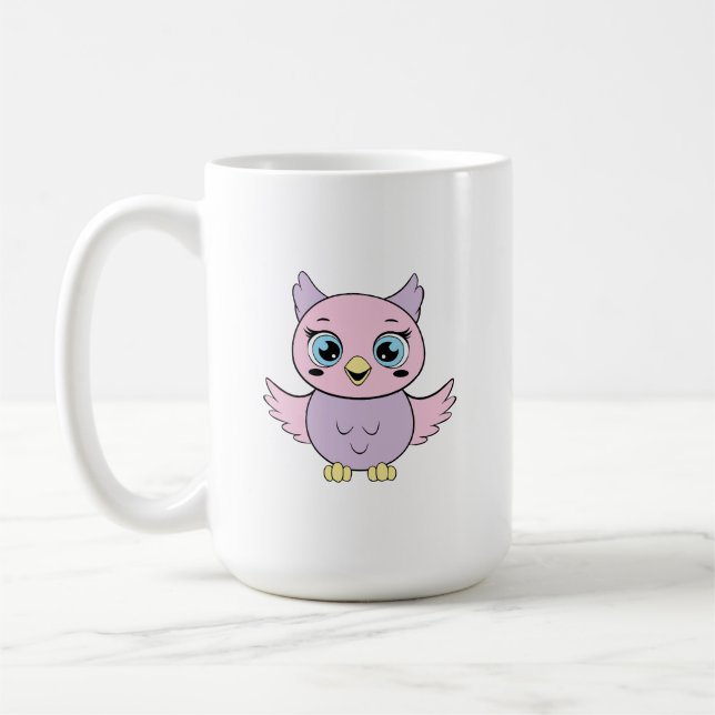 Cute cartoon owl coffee mug (Left)