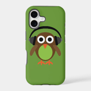 Cute Cartoon Owl DJ With Headphones