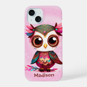 Cute Cartoon Owl iPhone 15 Case