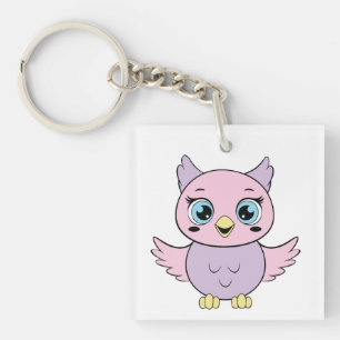 Cute cartoon owl key ring