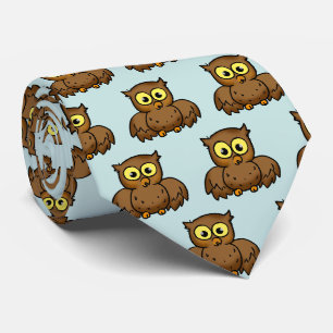 Cute Cartoon Owl Pattern Tie