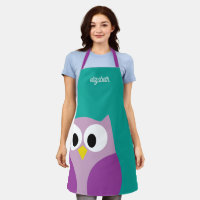 Cute Cartoon Owl with Big Eyes - Custom Name