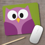 Cute Cartoon Owl with Bright Colours Big Eyes Mouse Mat<br><div class="desc">Bright,  trendy colours and a modern drawing make this mousepad stand out!</div>