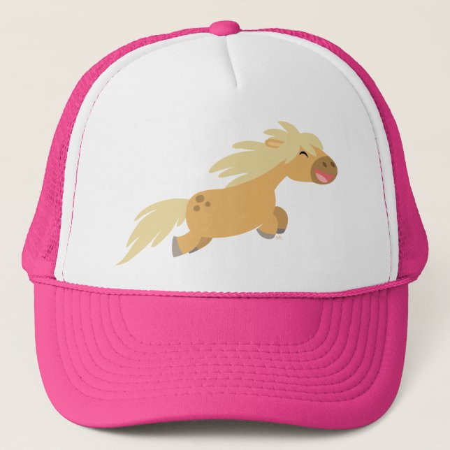 Cute Cartoon Palomino Pony Trucker Hat (Front)