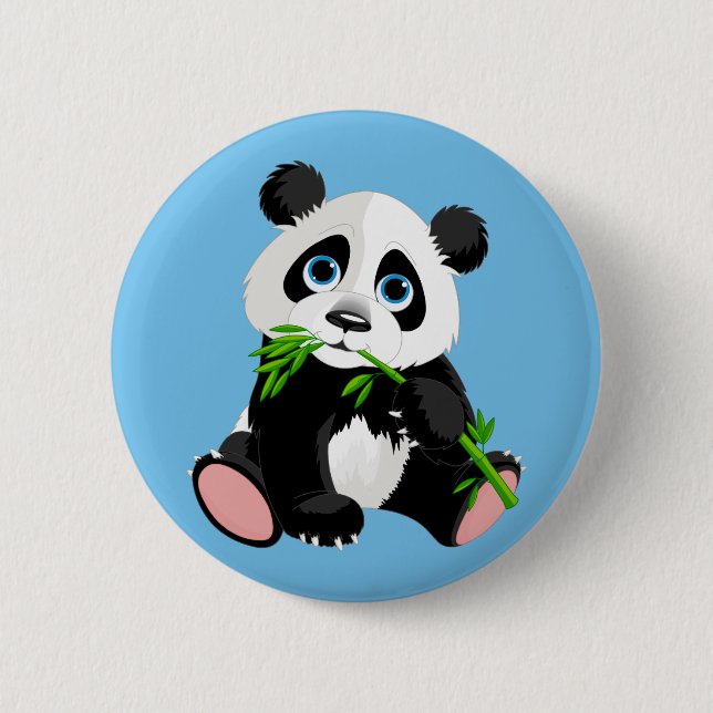 Cute Cartoon Panda Bear 6 Cm Round Badge (Front)