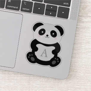 Cute Cartoon Panda Bear Monogram