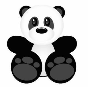 Cute Cartoon Panda Bear Standing Photo Sculpture