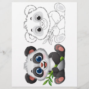 Cute Cartoon Panda colouring page