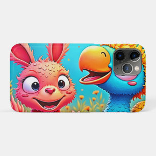 Cute Cartoon Parrot Bunny Art iPhone 11 Pro Case