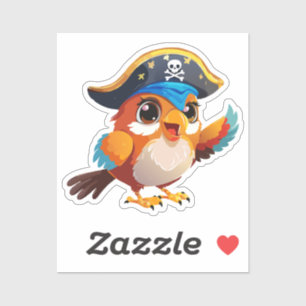 Cute cartoon parrot pirate