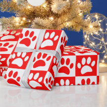 Cute Cartoon Paw Prints Chequerboard Bright Colour