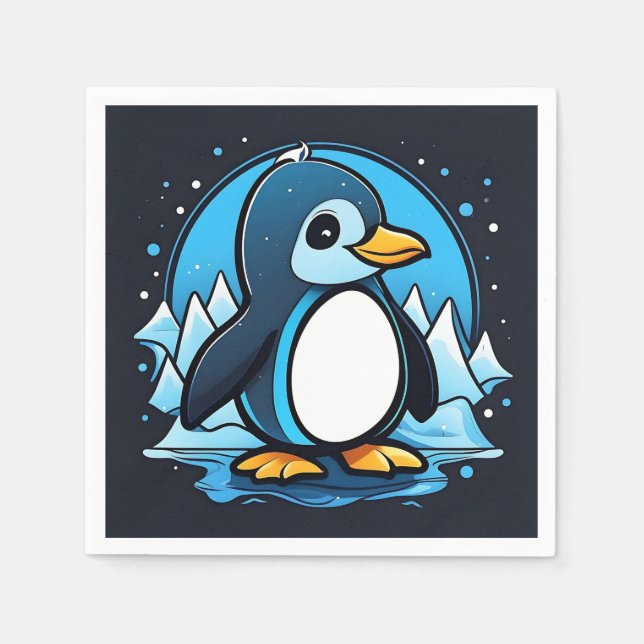 Cute Cartoon Penguin Cold Napkin (Front)
