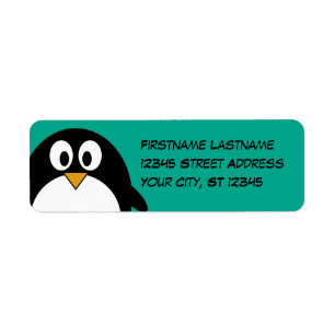 cute cartoon penguin emerald and black